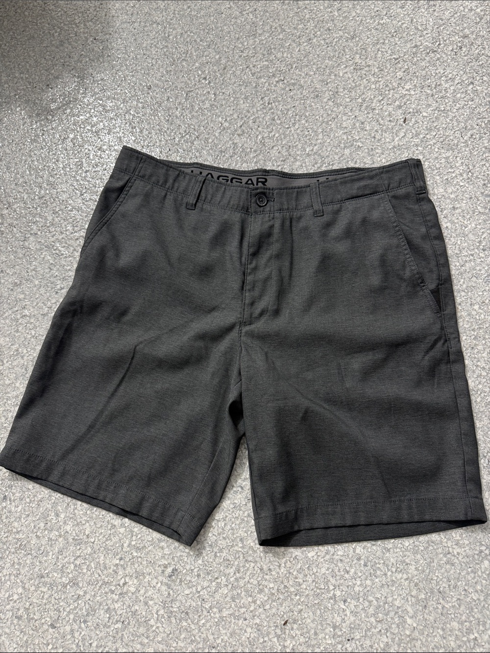 Haggar Men's Charcoal Flat-Front Casual Shorts